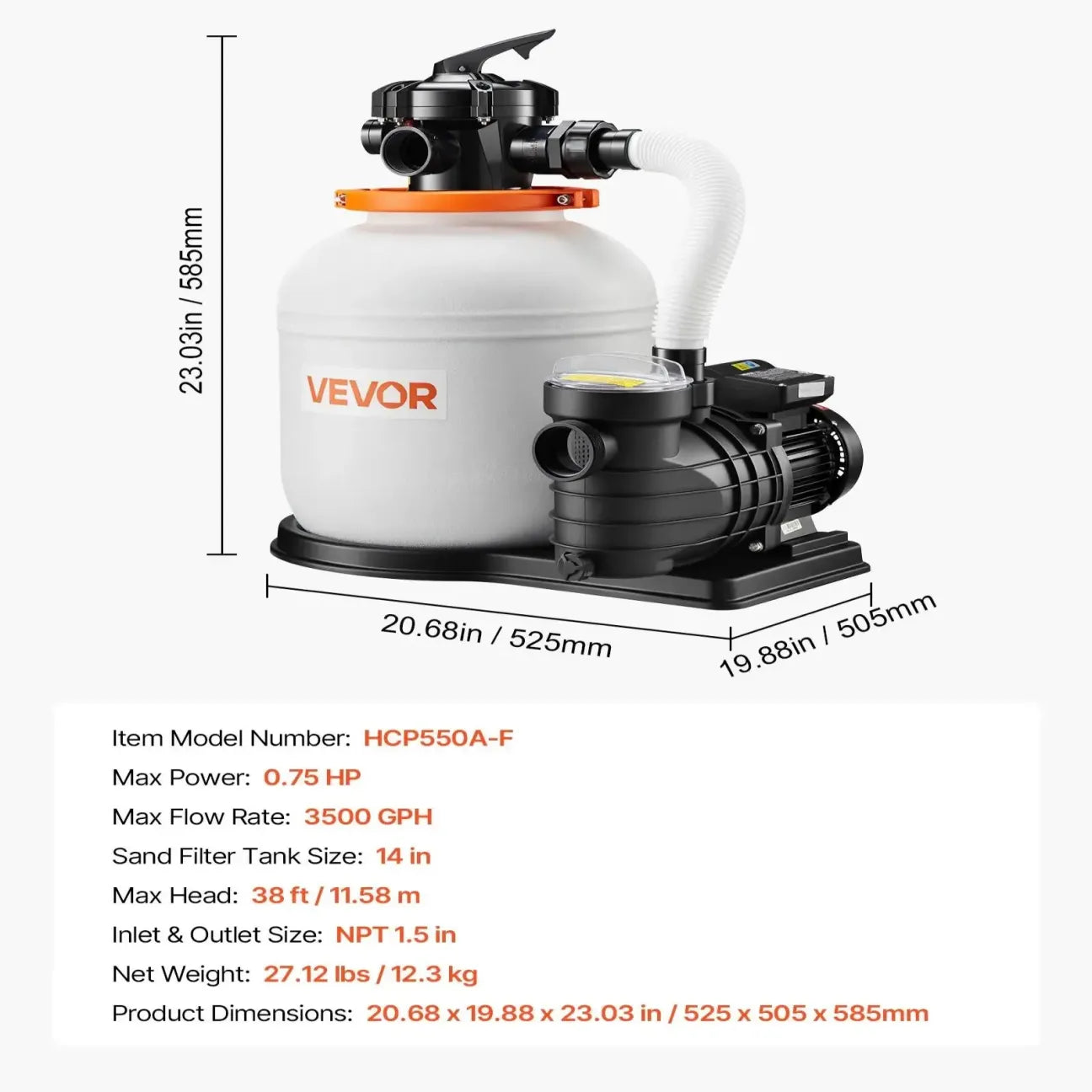 FlashPure 16-Inch Sand Filter Pump