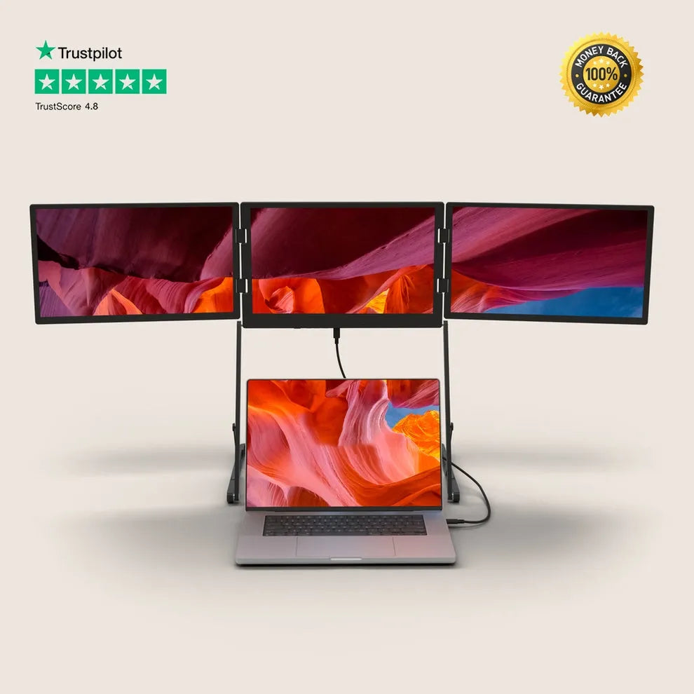 Triple-Screen Foldable Portable Monitor