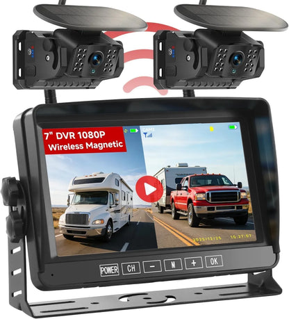 7-Inch Dual Wireless Magnetic Backup Camera