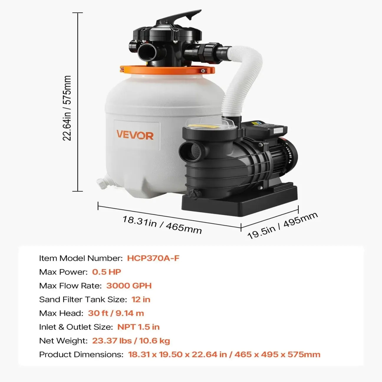 FlashPure 16-Inch Sand Filter Pump