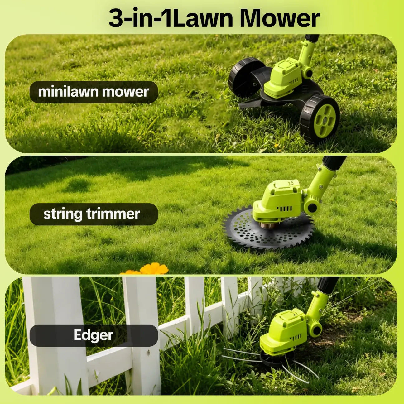 21V Cordless 3-in-1 Lawn Trimmer - view 2