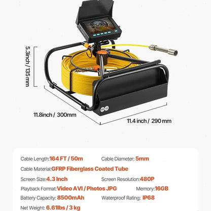 Sewer and Pipeline Inspection Camera