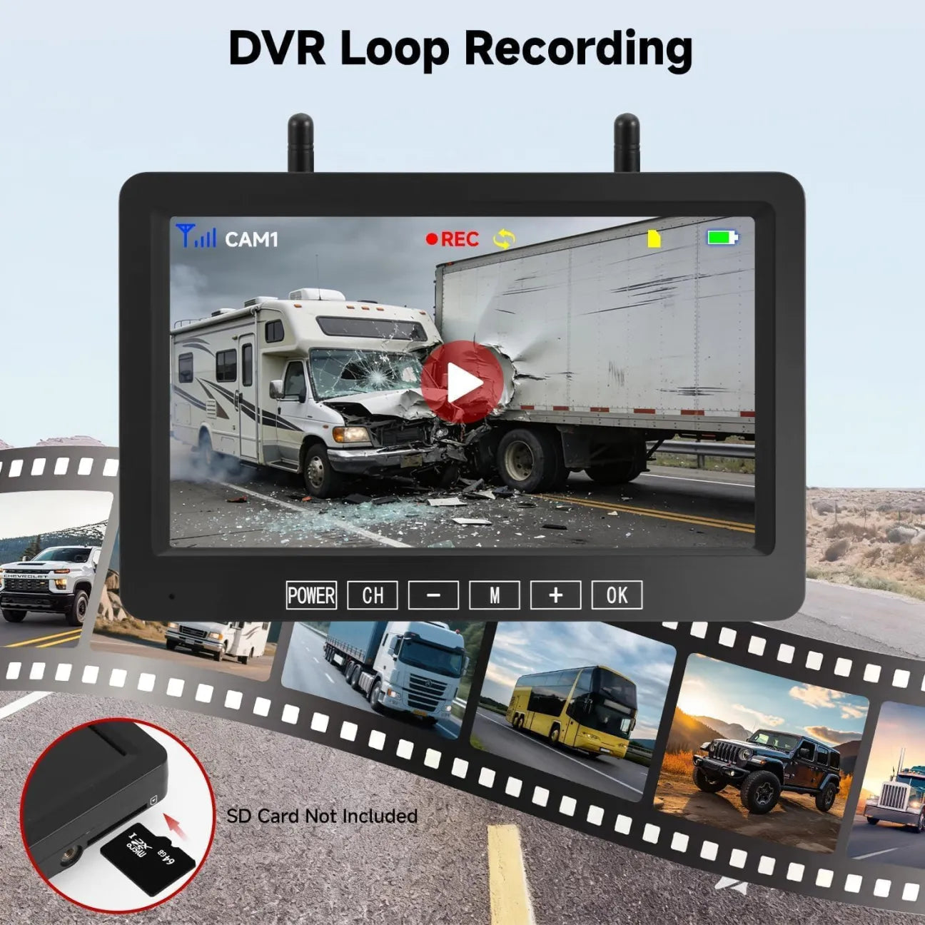 7-Inch Dual Wireless Magnetic Backup Camera - view 5