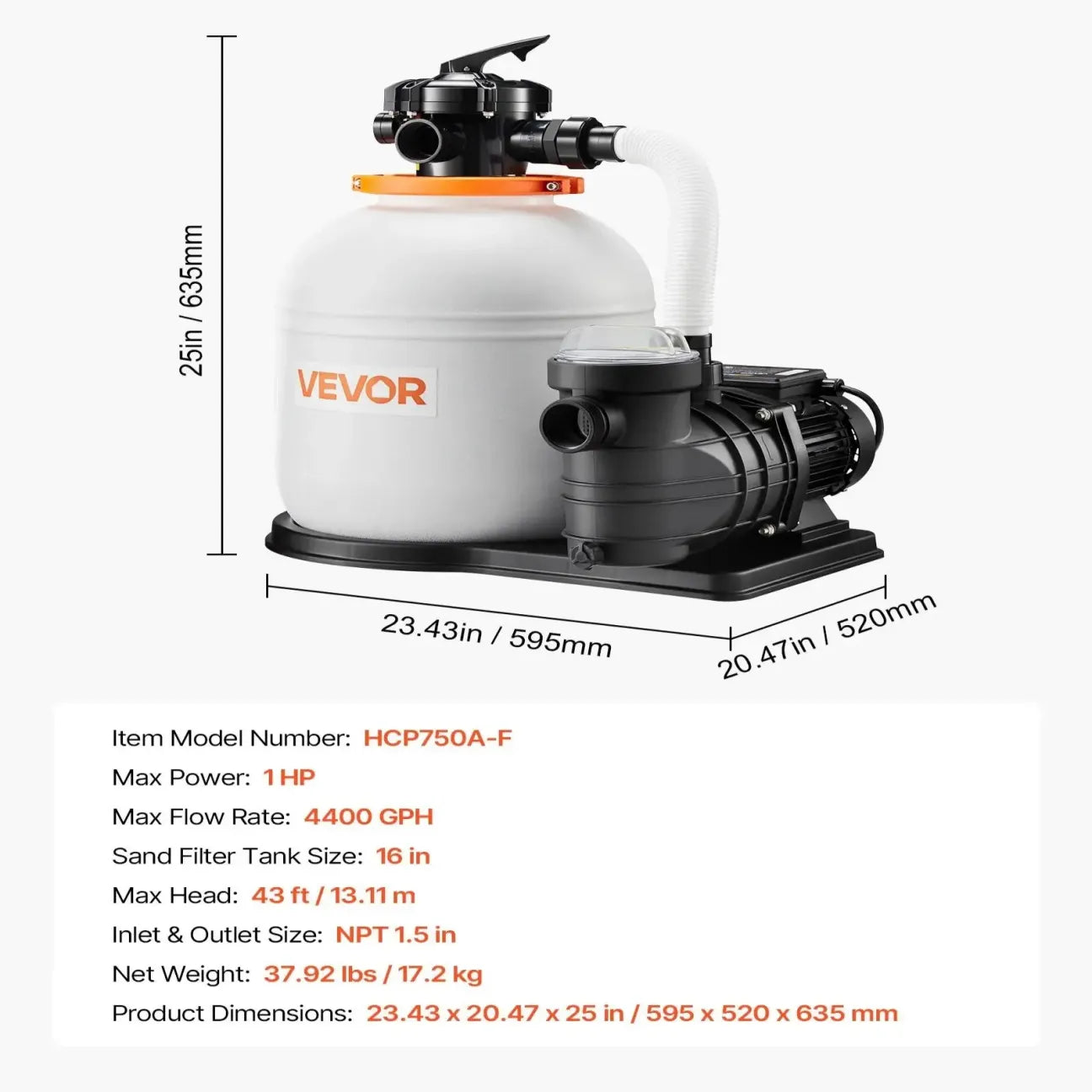 FlashPure 16-Inch Sand Filter Pump